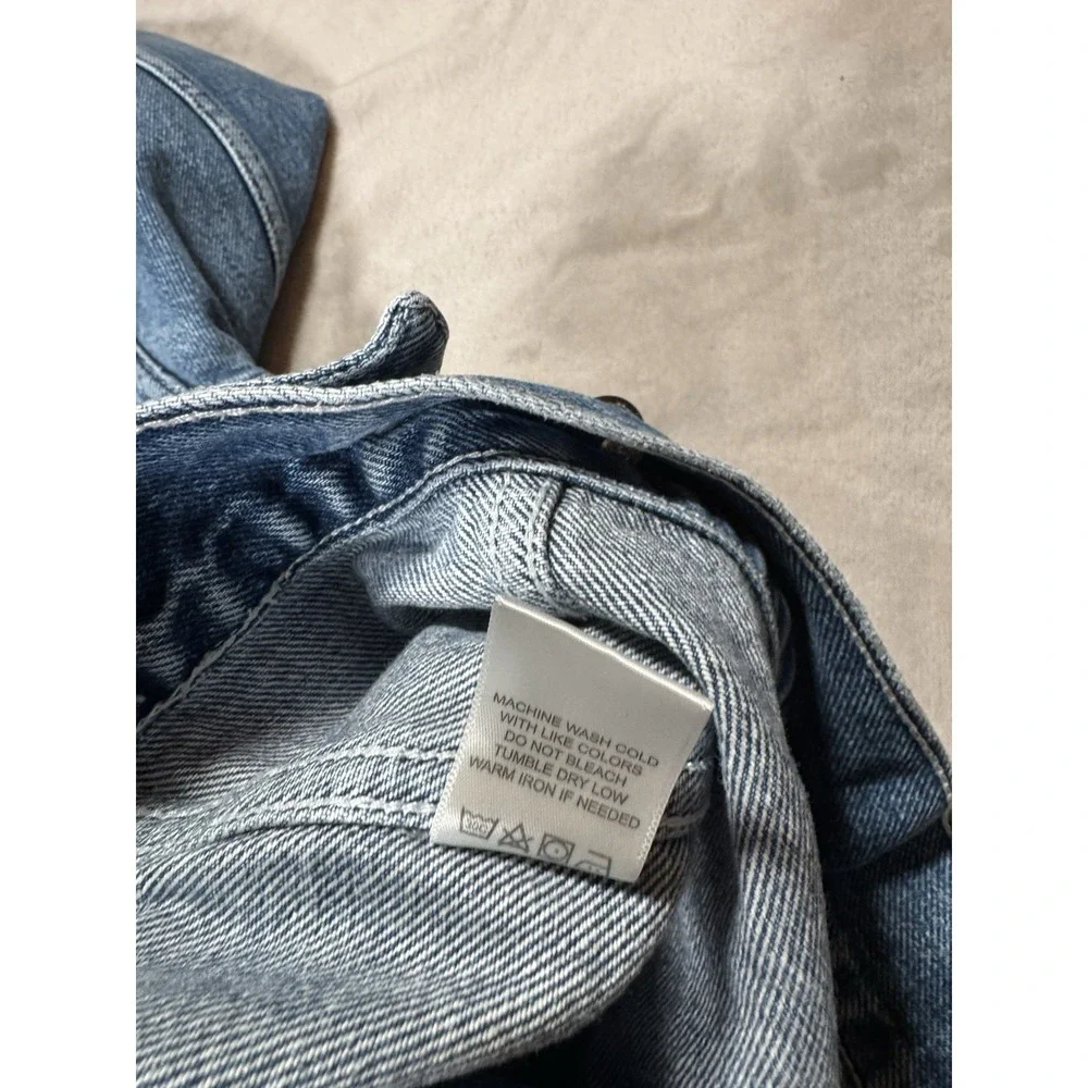 Peter Manning Denim Jacket Size 4 Blue Cotton NICE